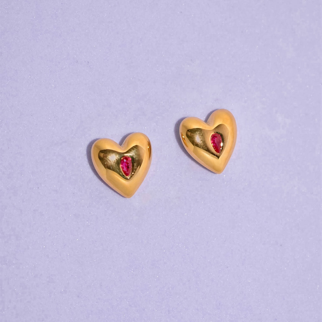 DISCO HEART EARRINGS (PER PAIR)