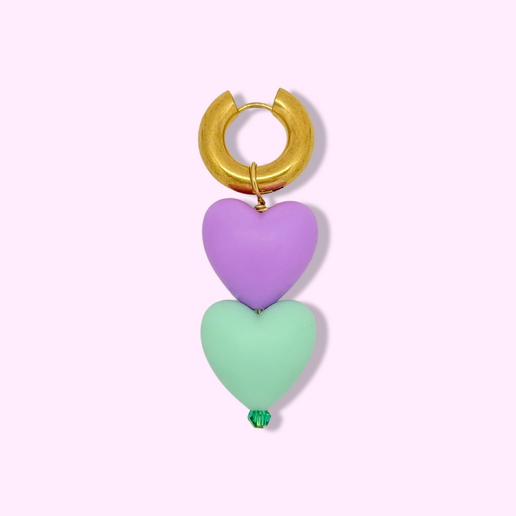 EARRING WITH BIG HEARTS